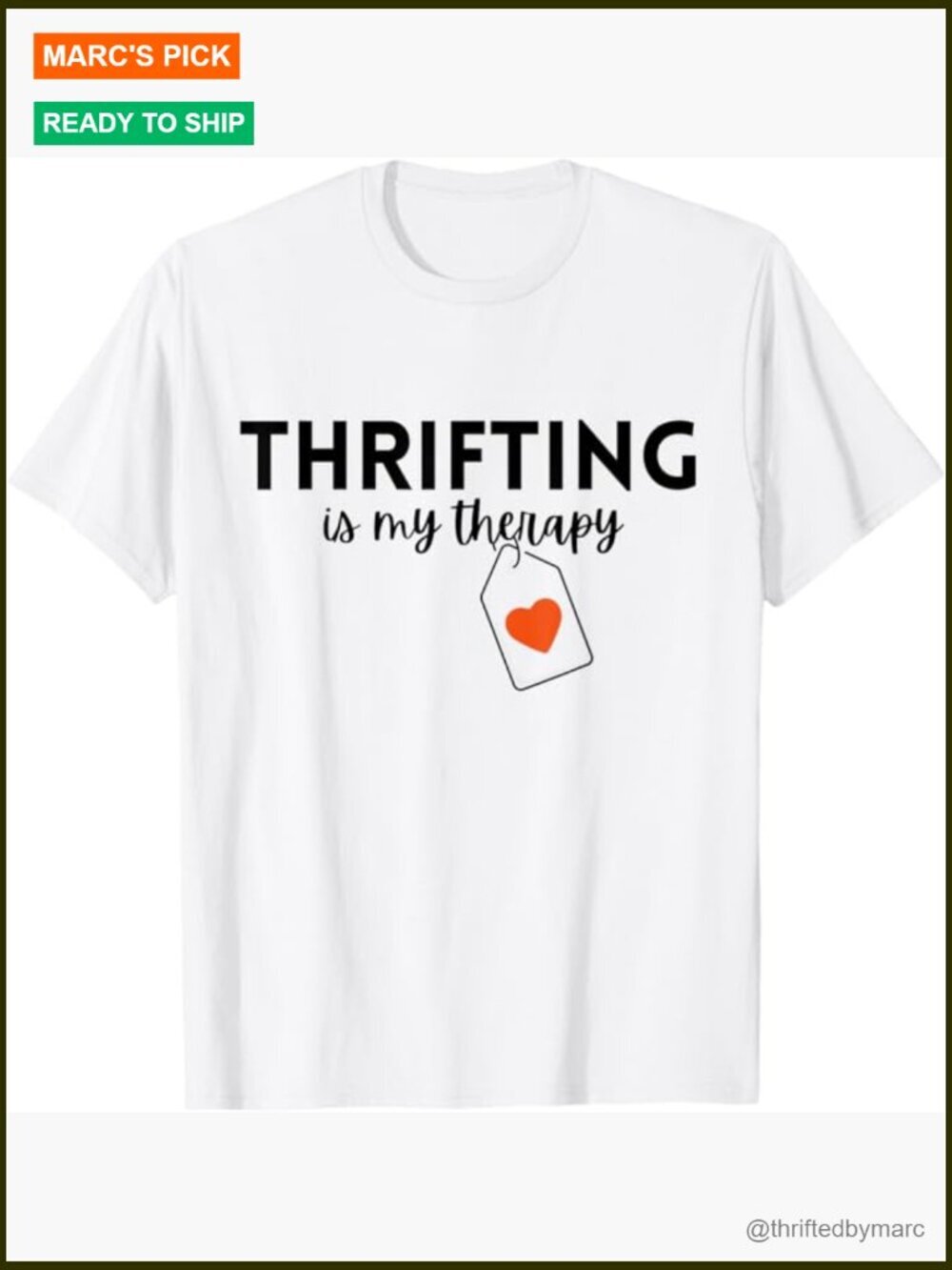 Thrifting Is My Therapy Funny V-Neck Tee